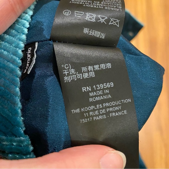 The Kooples Velvet Pants, Size 2, Green - Picture 8 of 10